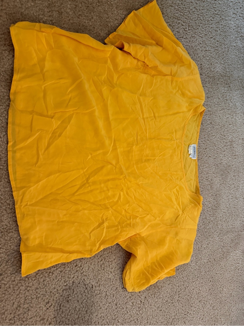 Saks Fifth Avenue Yellow Silk Short-Sleeve Blouse